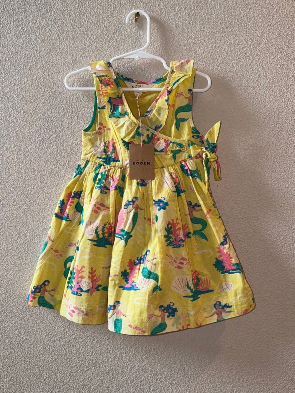Mini Boden Girls' Yellow Mermaid Dress Size 2-3Y